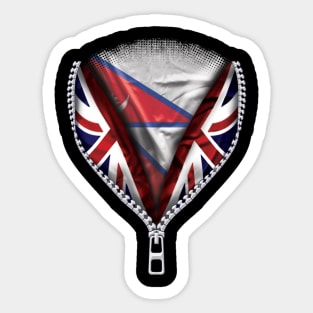 Nepalese Flag  Nepal Flag zipped British Flag - Gift for Nepalese From Nepal Sticker